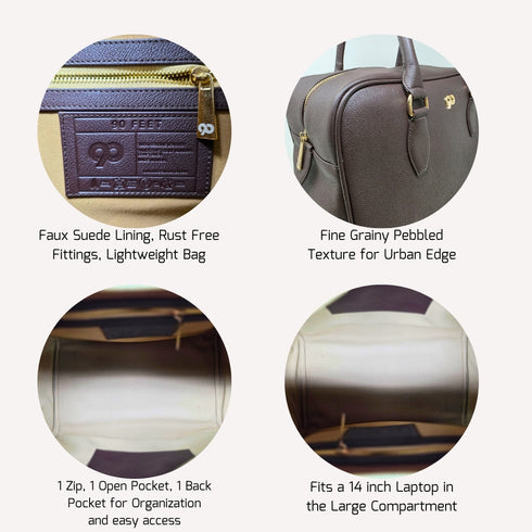 Vamika 90 Feet Genuine Leather Brown Tote Bag